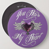 Du hast mein Herz rosa Button (Vorne & Hinten)
