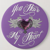 Du hast mein Herz rosa Button (Vorderseite)