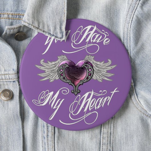 Du hast mein Herz rosa Button (Beispiel)