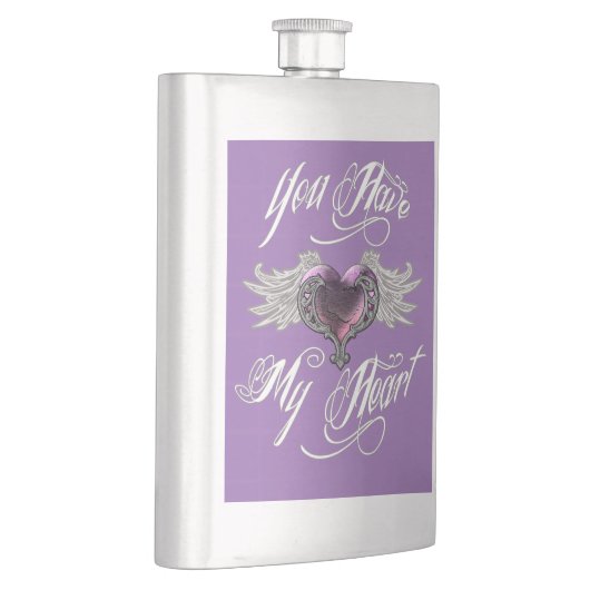 Du hast mein Herz rosa Flachmann (Rechts)