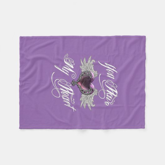 Du hast mein Herz rosa Fleecedecke (Vorderseite (Horizontal))