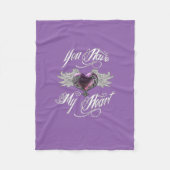 Du hast mein Herz rosa Fleecedecke (Vorderseite)