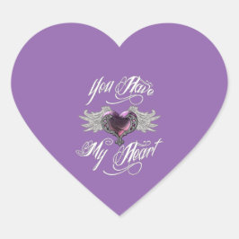 Du hast mein Herz rosa Herz-Aufkleber