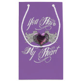 Du hast mein Herz rosa Kleine Geschenktüte (Rückseite)