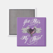 Du hast mein Herz rosa Magnet (Vorderseite/Rückseite)