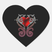 Du hast mein Herz (rot) Herz-Aufkleber (Vorderseite)