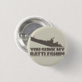 Du hast mein Schlachtschiff gesunken! Retro Typogr Button (Vorne & Hinten)
