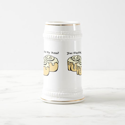 DU HAST MEINE BUNS AUSGESCHECKT? Funny Puff Spaß Z Bierglas (Mittel)