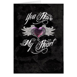 Du hast meine herz-rosa-Grußkarte
