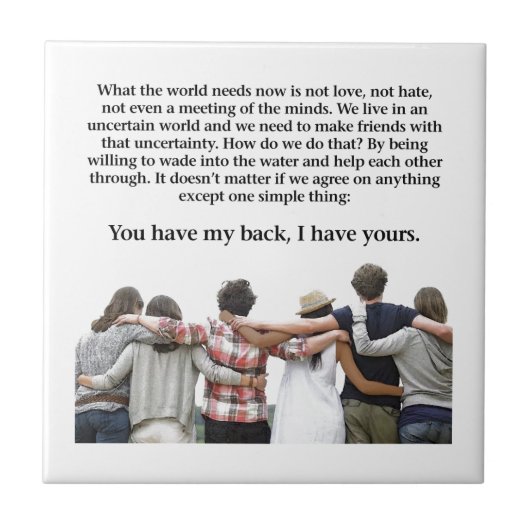 Du hast meinen Rücken, ich habe deinen Fliese (Vorderseite)