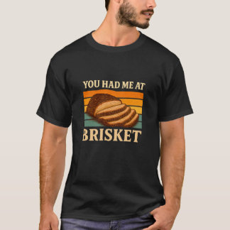 Du hast mich bei Brisket Retro Sonnenuntergang BBQ T-Shirt