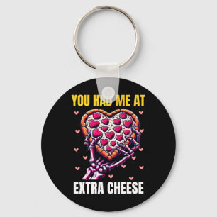 Du hast mich bei Extra Käse Pink Pizza Valentinsta Schlüsselanhänger