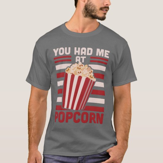 Du hast mich bei Popcorn retro T-Shirt (Vorderseite)