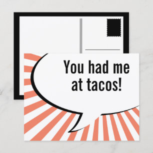 du hast mich bei tacos rumgekriegt postkarte