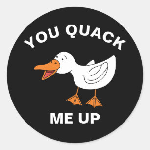 Du hast mich mit dem Funny Farm Animal Duck Puff g Runder Aufkleber