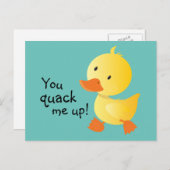Du hast mich mit einem lustigen Entenchen überhäuf Postkarte (Vorne/Hinten)