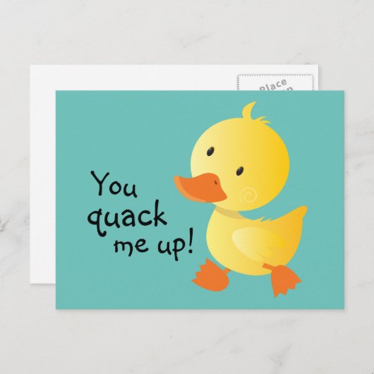 Du hast mich mit einem lustigen Entenchen überhäuf Postkarte (Vorne/Hinten)