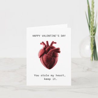 Du hast mir am Valentinstag das Herz gestohlen Karte