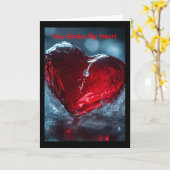 Du hast mir das Herz gebrochen. Karte (Gelbe Blume)