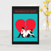 Du hast mir das Herz gebrochen. Karte (Gelbe Blume)