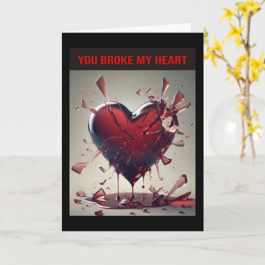 Du hast mir das Herz gebrochen. Karte (Gelbe Blume)