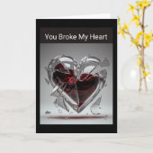 Du hast mir das Herz gebrochen. Karte (Gelbe Blume)