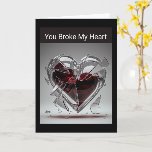 Du hast mir das Herz gebrochen. Karte (Gelbe Blume)