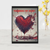 Du hast mir das Herz gebrochen. Karte (Gelbe Blume)