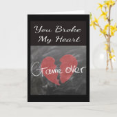 Du hast mir das Herz gebrochen. Spiel vorbei. Karte (Gelbe Blume)