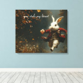 Du hast mir das Herz gestohlen, das Herz-Dieb-Hase Leinwanddruck (Insitu (Holzboden))