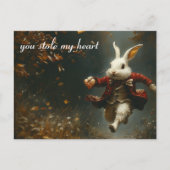 Du hast mir das Herz gestohlen, das Herz-Dieb-Hase Postkarte (Vorderseite)