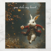 Du hast mir das Herz gestohlen, das Herz-Dieb-Hase Weinetikett (Einzelnes Label)