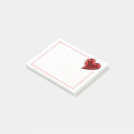 "Du hast mir das Herz gestohlen" Valentine Post-it Klebezettel (angewinkelt)