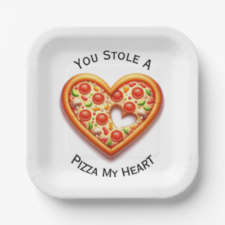 Du hast mir eine Pizza Pizza aus der Liebe gestohl Pappteller