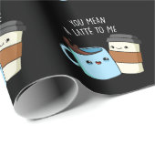 Du hast mir einen Latte zum sonnigen Kaffeepulver Geschenkpapier (Rolleneckpunkt)