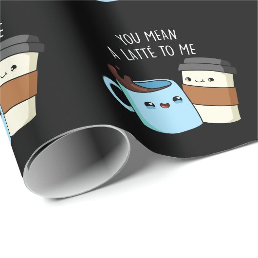 Du hast mir einen Latte zum sonnigen Kaffeepulver Geschenkpapier (Rolleneckpunkt)