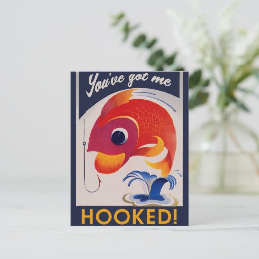 Du hast mir HOOKED got Postkarte (Stehend Vorderseite)