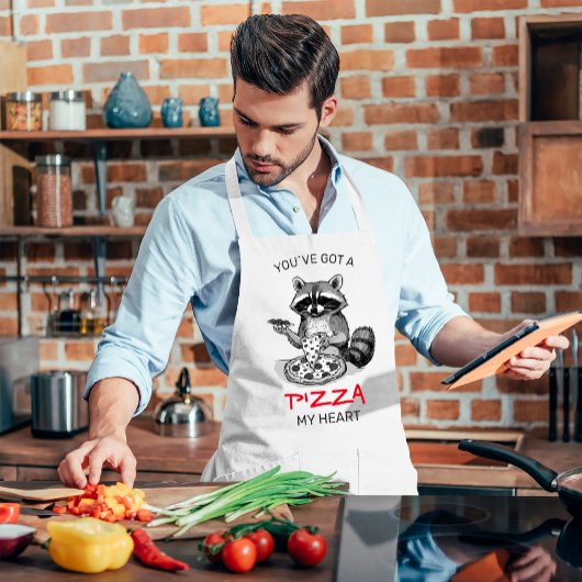 Du hast mir im Herzen eine Pizza Got | Raccoon Schürze