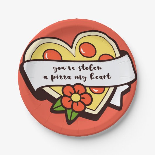 Du hast mir mein PizzabHerz gestohlen Pappteller (Vorderseite)