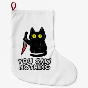Du hast nichts Black Cat Funny Halloween gesehen Großer Weihnachtsstrumpf