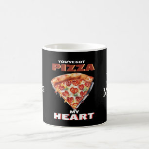 Du hast Pizza mein Herz schwarz Got Kaffeetasse