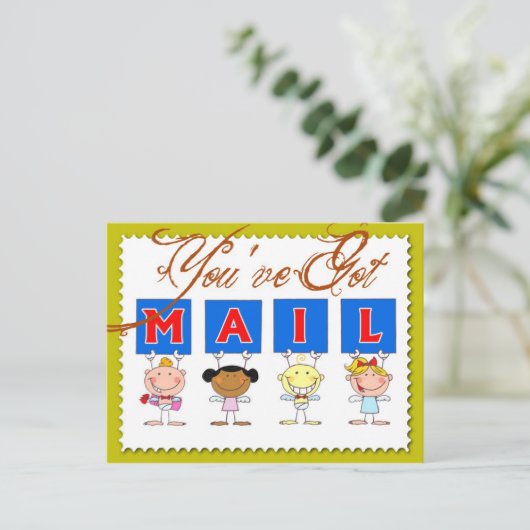Du hast Post got! Postkarte (Stehend Vorderseite)
