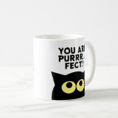 Du hast recht! Funny black cat coffee Tasse (VorderseiteRechts)