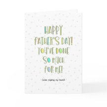 Du hast so viel für mich getan, wie Vater, meinen 