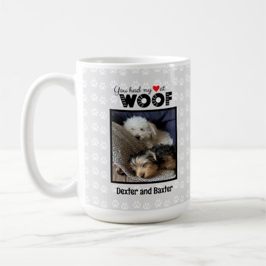 Du hattest mein Herz am Woof Individuelle Name Fot Kaffeetasse (Links)