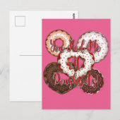 Du hattest mich am Doughnut - Valentinstag Postkarte (Vorne/Hinten)