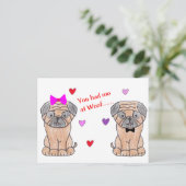 Du hattest mich am Woof Mops Postkarte (Stehend Vorderseite)