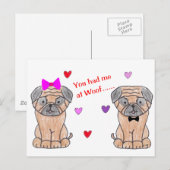 Du hattest mich am Woof Mops Postkarte (Vorne/Hinten)