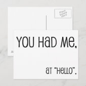Du hattest mich bei hallo. postkarte (Vorne/Hinten)