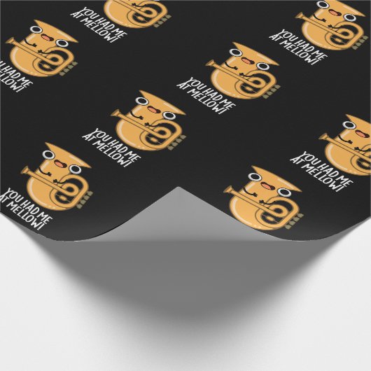 Du hattest mich bei Mellow Funny Tuba Pun Dark BG Geschenkpapier (Ecke)